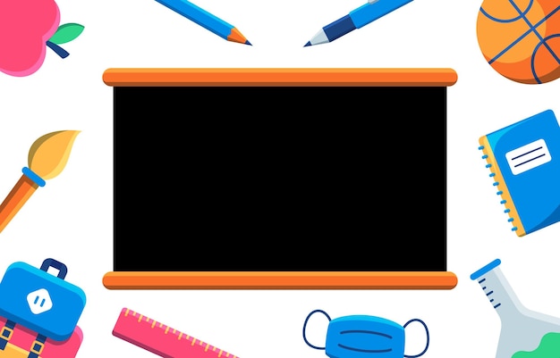 school supplies background design template