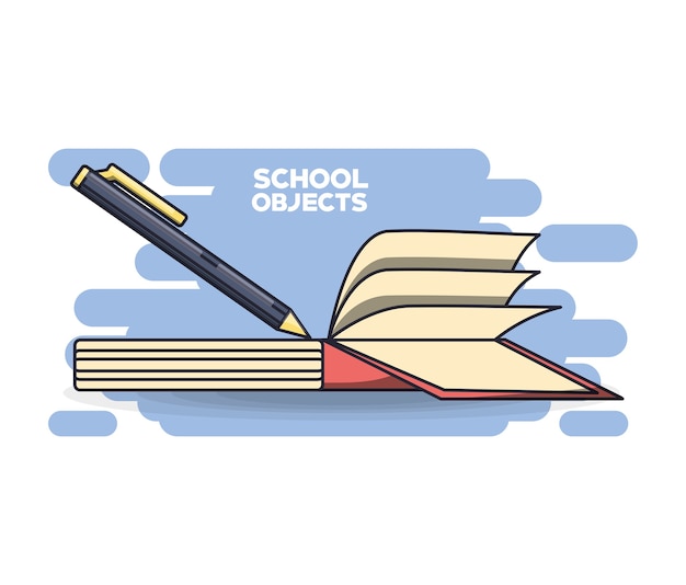 Vector school supplies books education concept