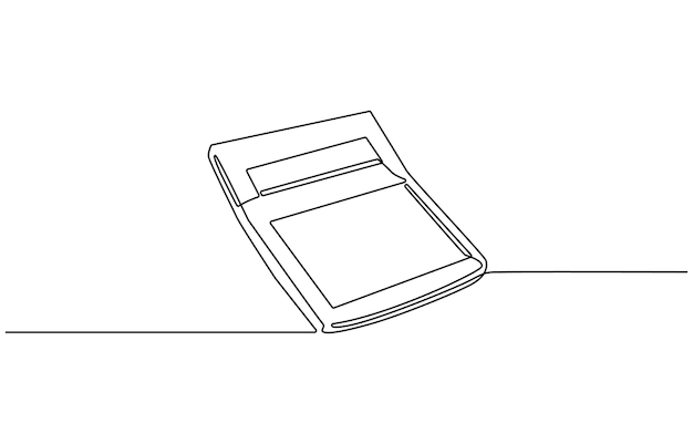 School supplies collection Back to school one line drawing Calculators Continuous line drawing