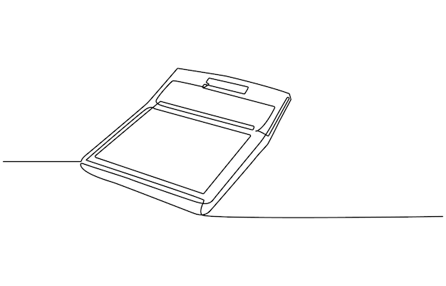 School supplies collection Back to school one line drawing Calculators Continuous line drawing