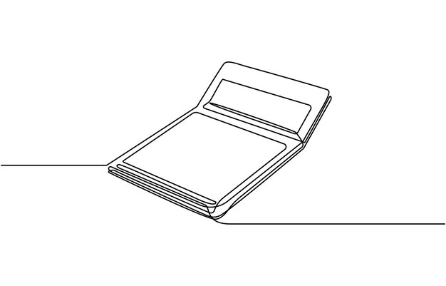 School supplies collection Back to school one line drawing Calculators Continuous line drawing