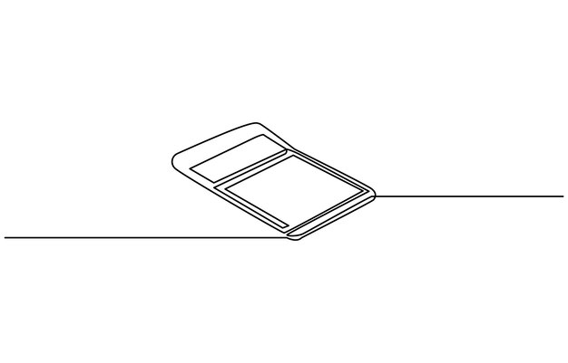 School supplies collection Back to school one line drawing Calculators Continuous line drawing