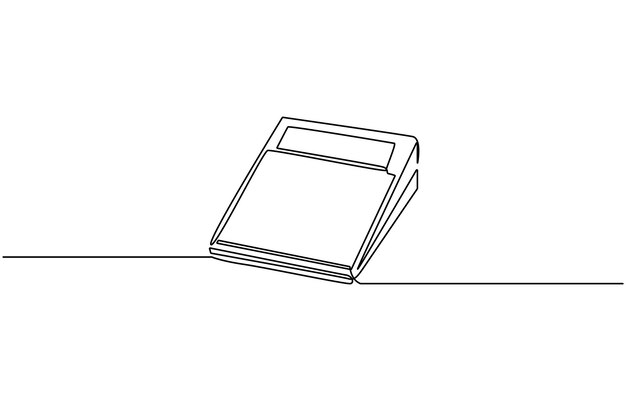 School supplies collection Back to school one line drawing Calculators Continuous line drawing