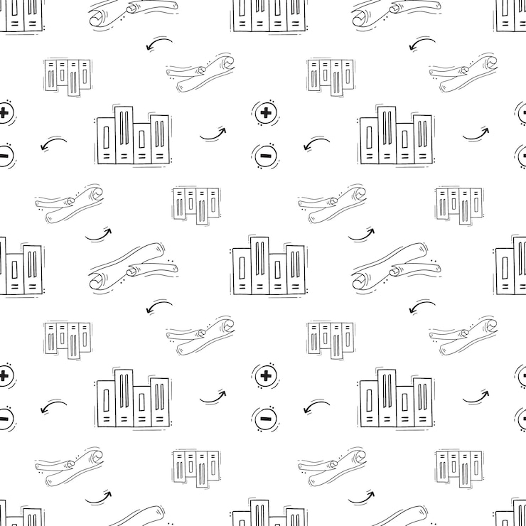 Vector school supplies pattern education seamless pattern doodle school background
