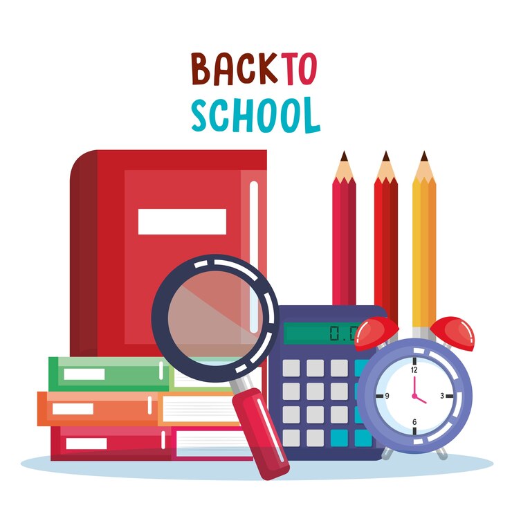 Vector school supplies set icons