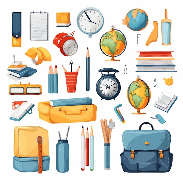 Vector school_supplies_setschool_accessoires