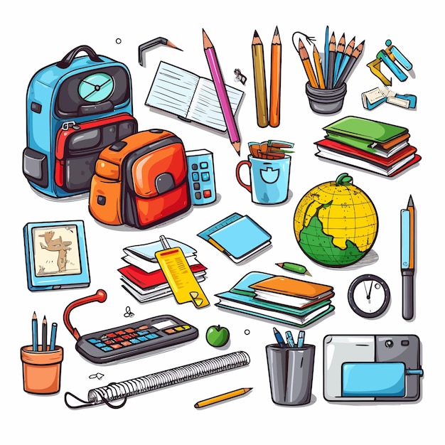 Vector school_supplies_setschool_accessories