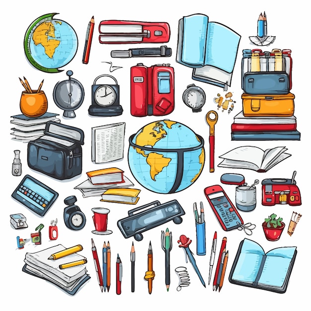 Vector school_supplies_setschool_accessories