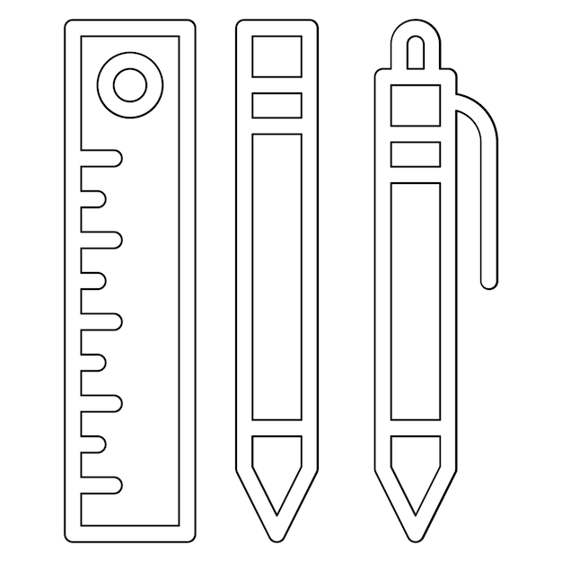School Supplies vector icoon illustratie van de kleuterschool icoon set