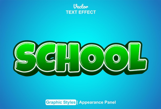 School text effect with graphic style and editable