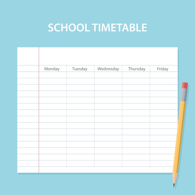 School tijdschema kaart met gekrast vel