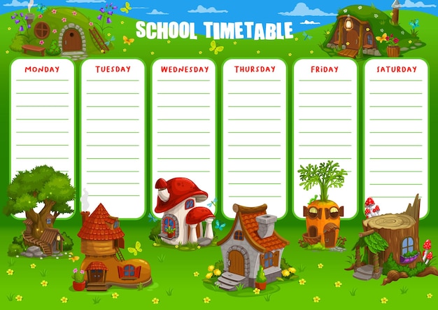 School tijdschema schema illustratie sjabloonontwerp