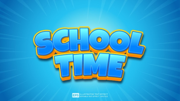 School Time editable text effect font