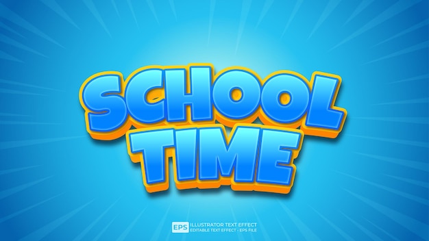 School time editable text effect font