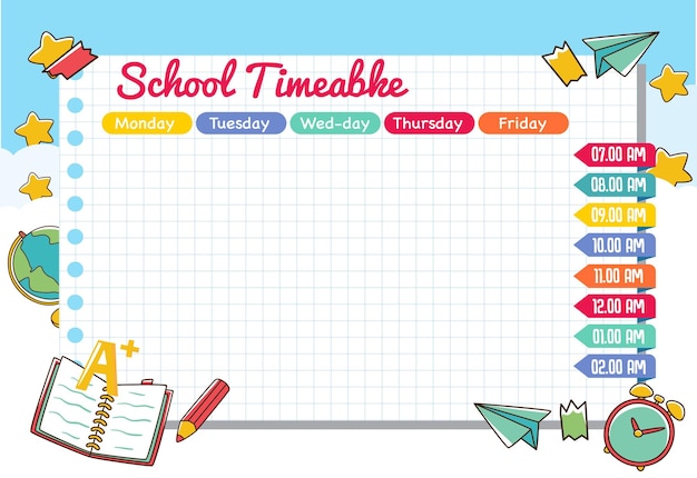 벡터 school_timeable_template_free