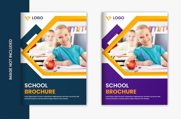 Vector school toelating cover ontwerp brochure ontwerpsjabloon, onderwijs tijdschrift portfolio ontwerp