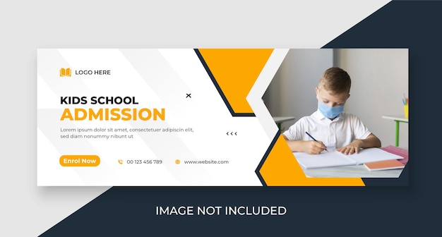 school toelating horizontale banner of facebook omslagfoto ontwerpsjabloon