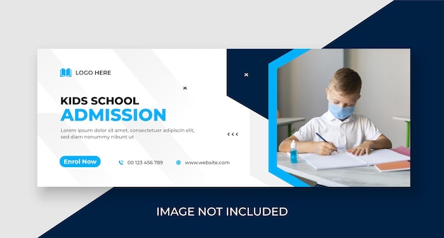 school toelating horizontale banner of facebook omslagfoto ontwerpsjabloon