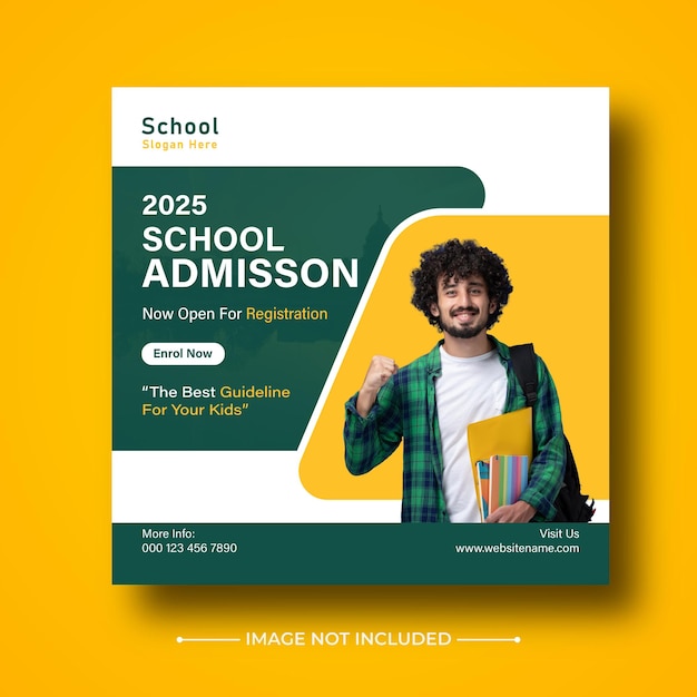 School toelating social media post ontwerpsjabloon