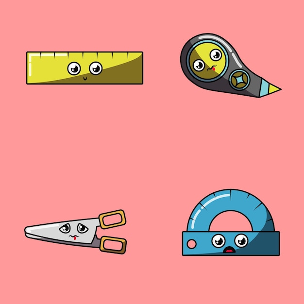 School tool vector set