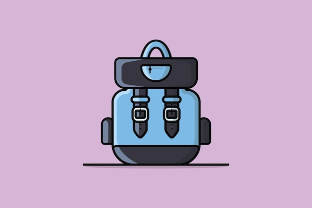 学校と旅行バッグ バックパックはベクトル イラストです。教育と旅行のオブジェクト アイコン コンセプト。