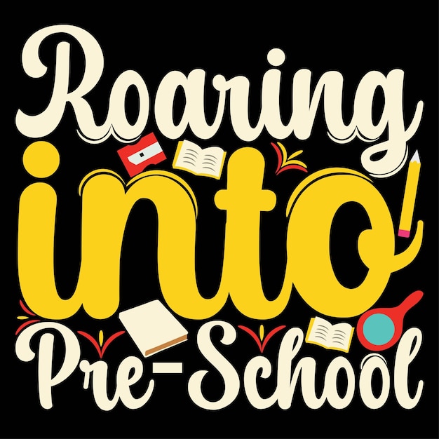 School typography t shirt design