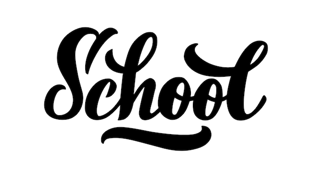 Disegnare a mano di vettore della scuola lettering logo per la tua scuola di club o corsi di formazione logo dell'insegna