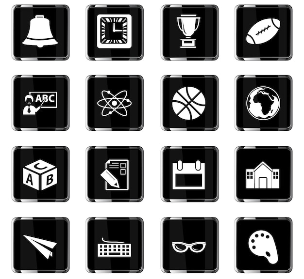 School vector icons for user interface design