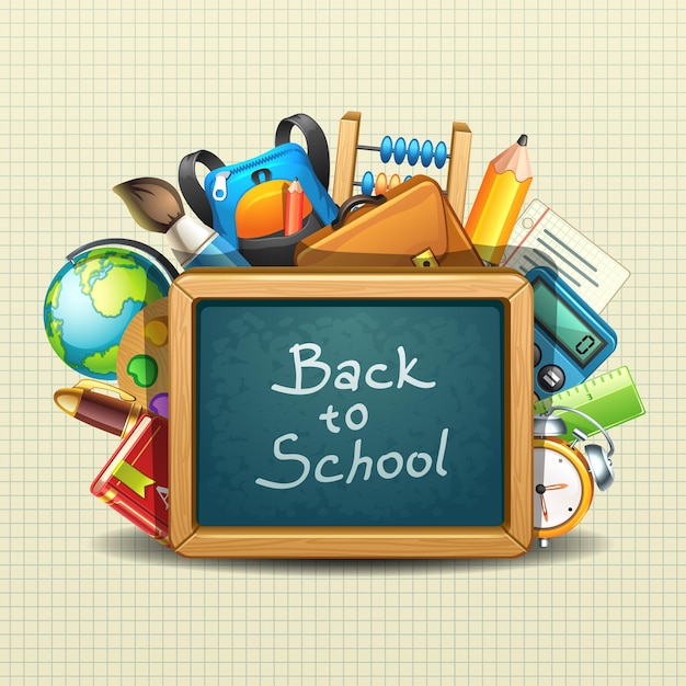 School vector illustration 1 on paper background