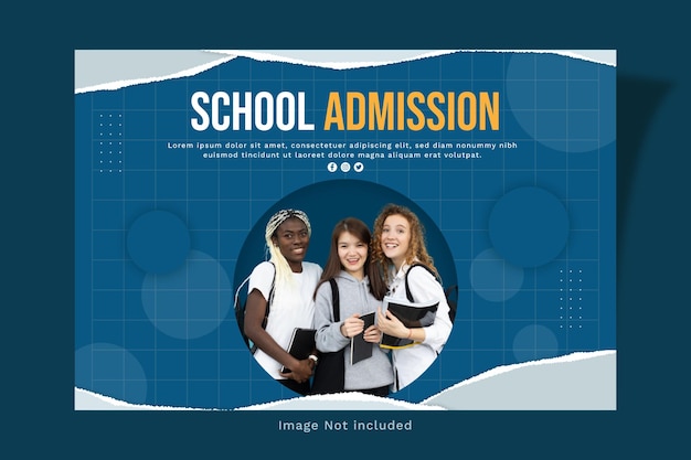 Vector school web banner paper flyer