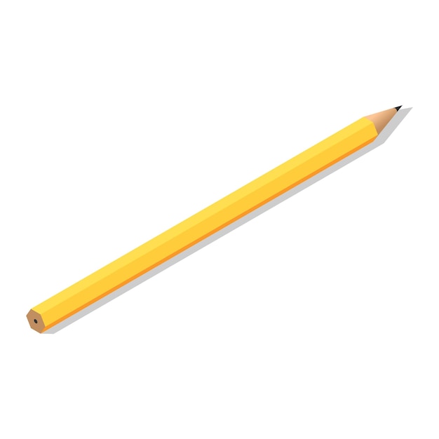 Vector school yellow kid pen icon isometric of school yellow kid pen vector icon for web design isolated on white background