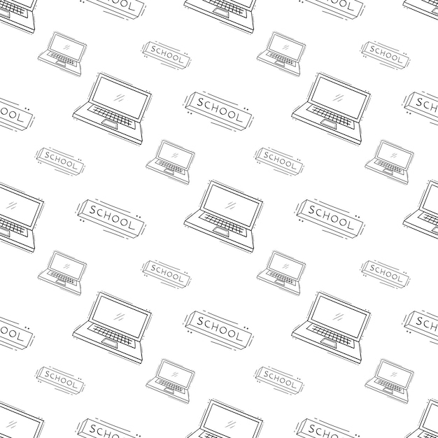 schoolbenodigdheden patroon onderwijs naadloos patroon doodle school achtergrond