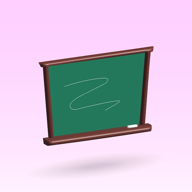 Schoolbord geïsoleerde 3d pictogram groen schoolbord 3d vectorillustratie