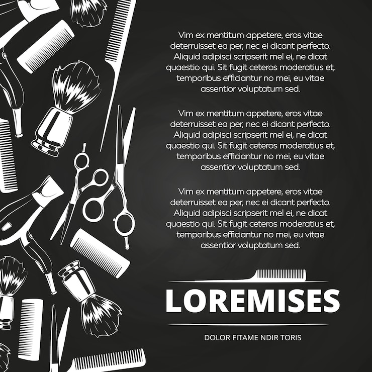 Vector schoolbord kapperswinkel poster