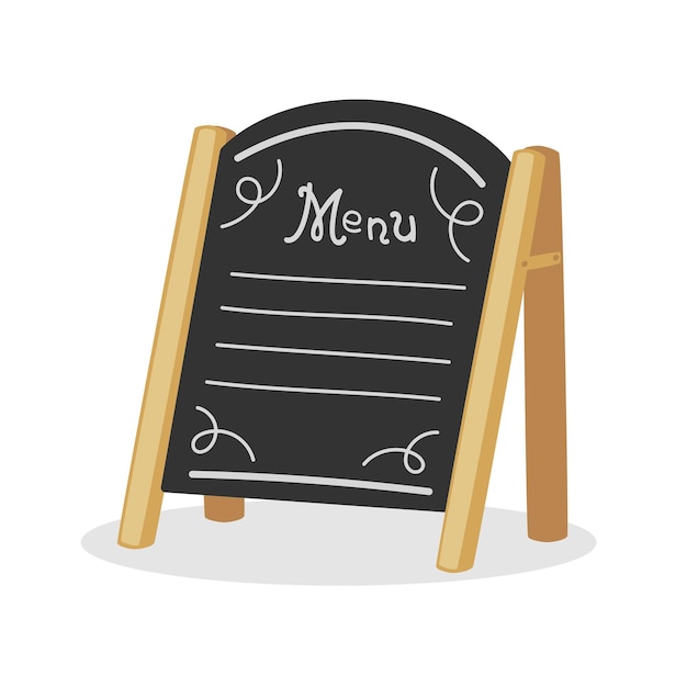 Vector schoolbord menu cartoon stijl illustratie