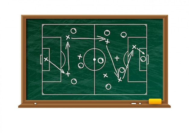 Vector schoolbord met voetbalveld