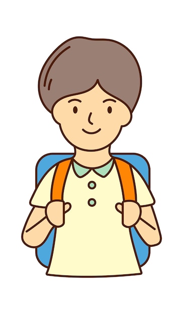 Schoolboy character Back to School design element Vector illustration