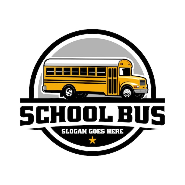 Vector schoolbus illustratie logo vector