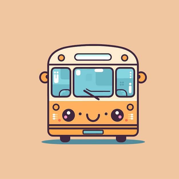 Schoolbus Kawaii Vlak icoon