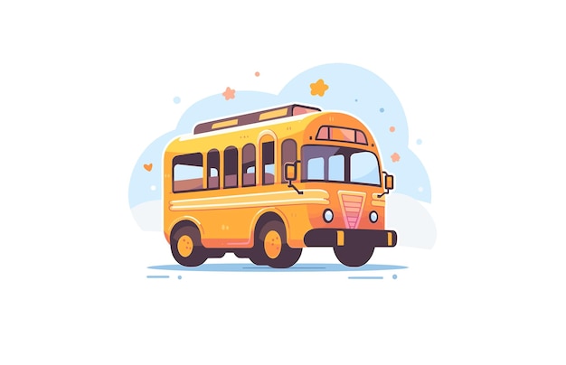 Schoolbus platte vectorillustratie Terug naar school Bus vector kleurrijke schoolbus ontwerp