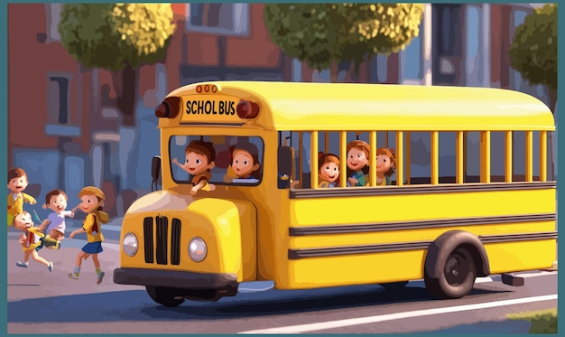 Schoolbus terug naar school