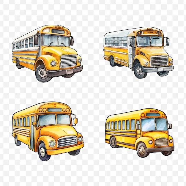 Элемент векторной графики прозрачности школьного автобуса