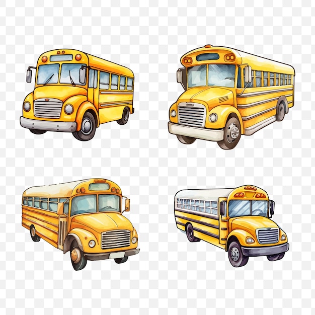 Schoolbus transparency vector graphic element