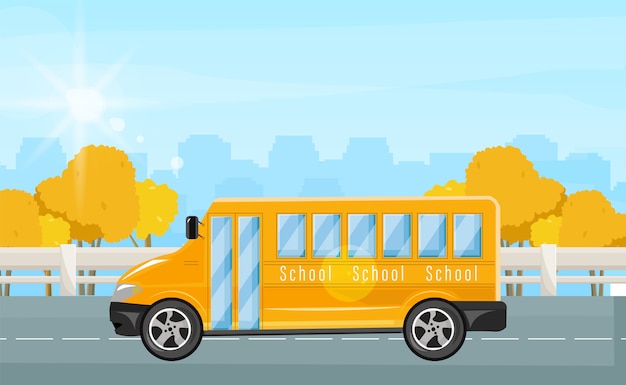 Schoolbus vlakke stijl illustratie