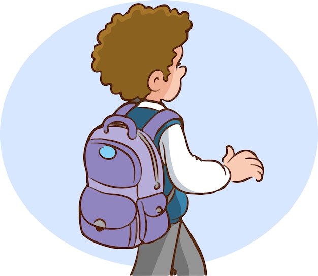 schoolgaande jongen cartoon vector