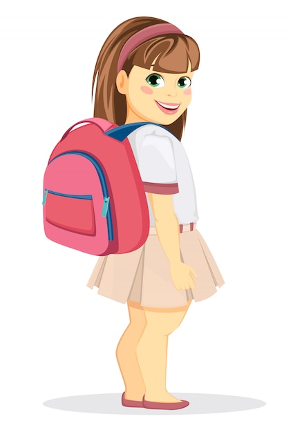 Schoolgirl with backpack