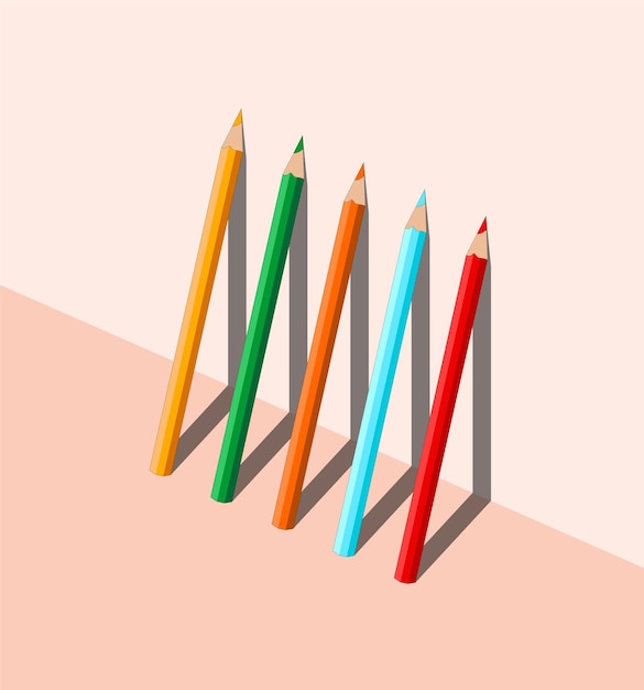 Schoolkleurpotloden op pastel achtergrond Creatief concept