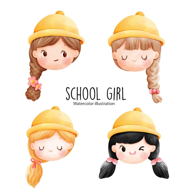 schoolmeisje, meisje in uniform. vector illustratie