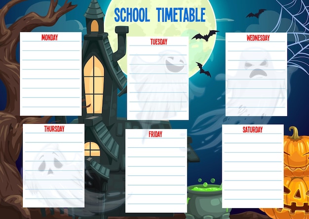 Schoolrooster schema halloween weekplanner