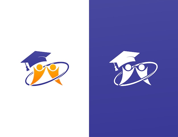 Schoolstudie logo-ontwerp met teamwerkconcept